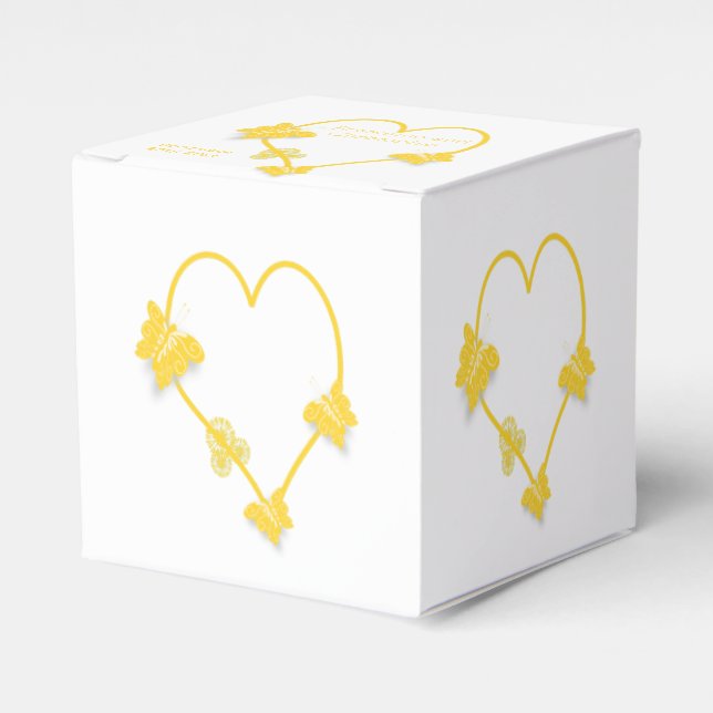 Ballotins Papillon jaune Mariage de conception cardiaque (Verso)