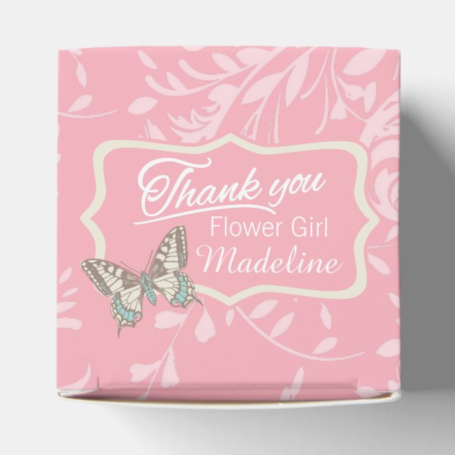 Ballotins Papillon merci fleur Fille mariage boîte de faveur (Haut)