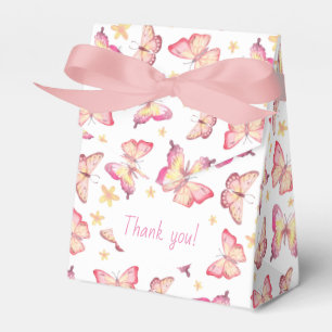 Ballotins Papillon rose Aquarelle Anniversaire Merci Favoris
