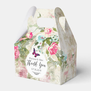 Ballotins Papillon rose sur un Mariage de collage Vintage Sh