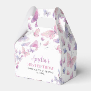 Ballotins Papillon rose violet Ballotin d'anniversaire