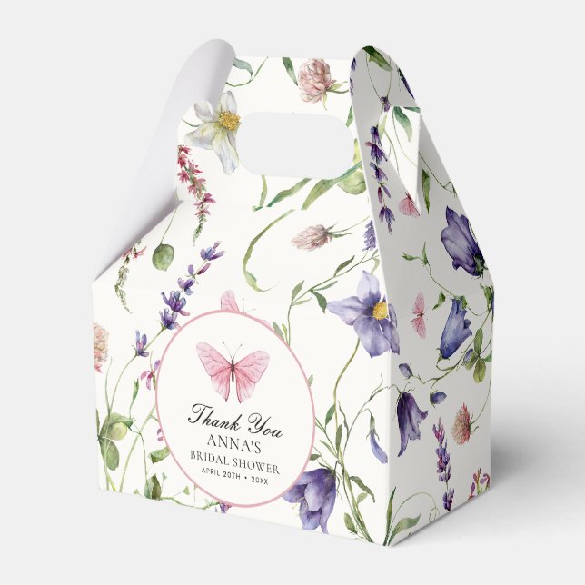 Ballotins Papillons Aquarelle Fleurs Baby Shower de Mariage (Verso)