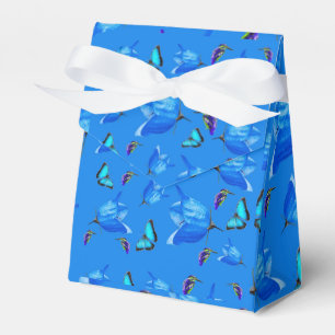 Ballotins Papillons bleus Kingfish Bell Flowers Motif,