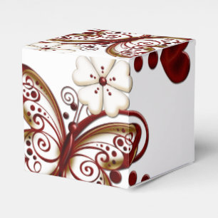 Ballotins Papillons du coeur rouge Ballotin de cube