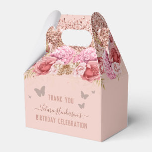 Ballotins Papillons floraux rose heureux Ballotin d'annivers