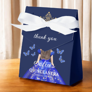 Ballotins Papillons Royal Blue Floral Quinceañera