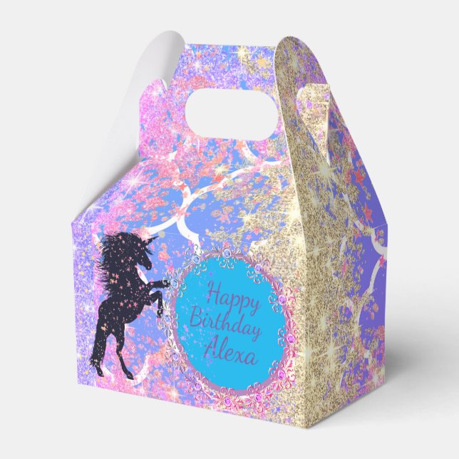 Ballotins Parties scintillant Anniversaire Whimsical Unicorn (Verso)
