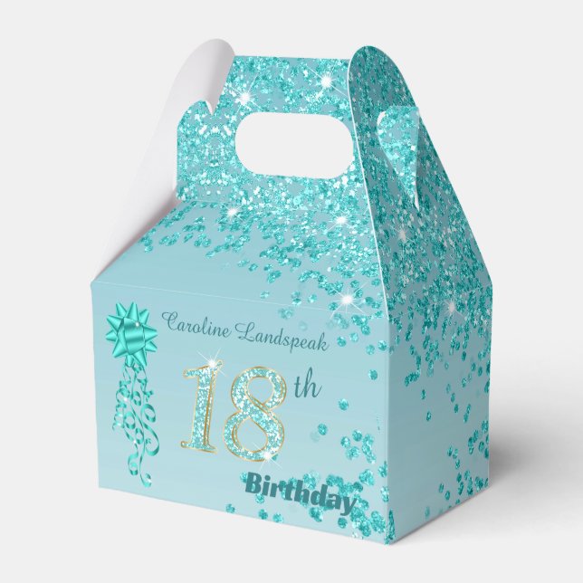 Ballotins Parties scintillant bleue turquoise et ruban 18e a (Verso)