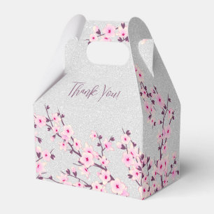 Ballotins Parties scintillant cerise en fleurs Merci personn