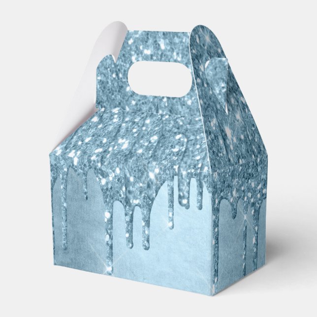 Ballotins Parties scintillant de glace à goutte | Blue Faux  (Verso)