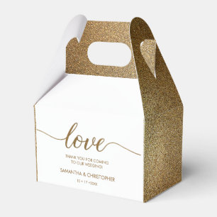 Ballotins Parties scintillant d'or personnalisée Mariage Lov