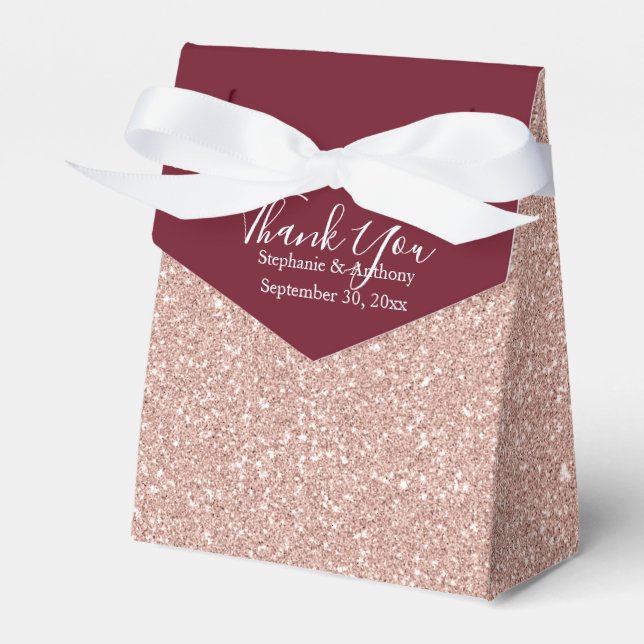 Ballotins Parties scintillant d'or rose avec Merci Mariage d (Verso)