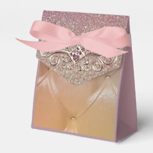 Ballotins Parties scintillant en diamant rose patiné Pintuck