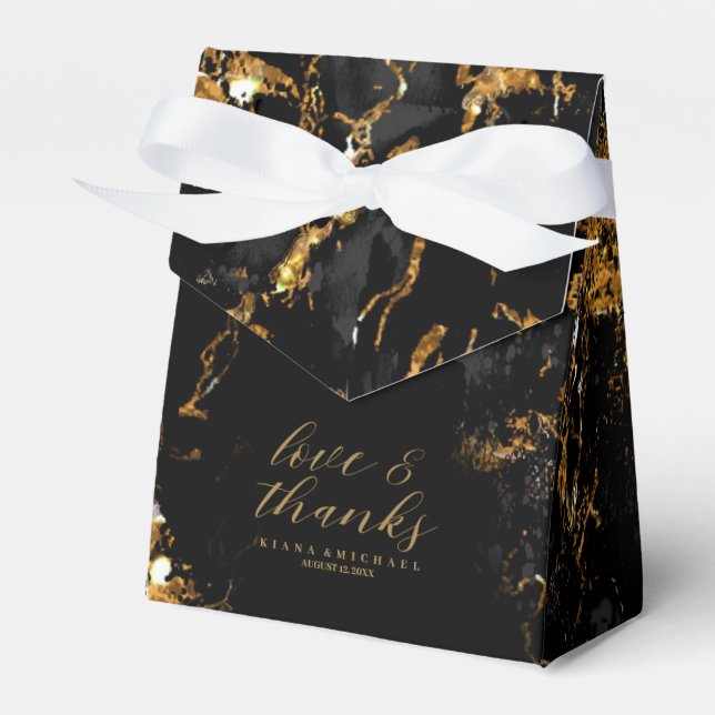 Ballotins Parties scintillant en marbre Mariage Black Gold I (Verso)
