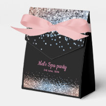 Parties scintillant en verre rose et noir