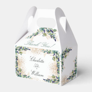 Ballotins parties scintillant mariage d'or eucalyptus merci