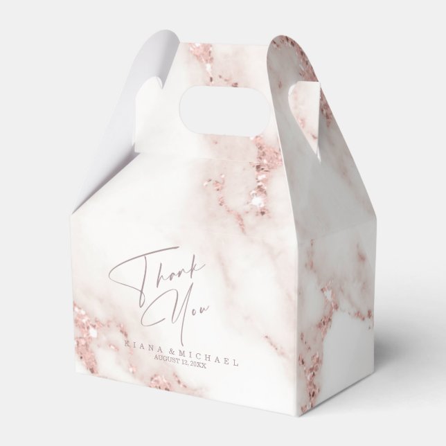 Ballotins Parties scintillant moderne en marbre Merci V2 Ros (Verso)