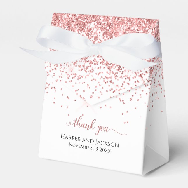 Ballotins Parties scintillant rose chic Mariage Merci blanc (Verso)