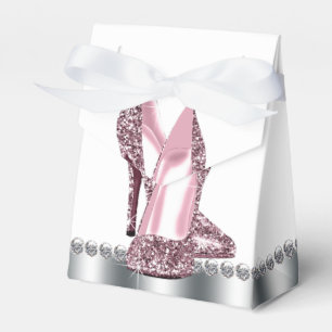Ballotins Parties scintillant rose gris haute chaussure