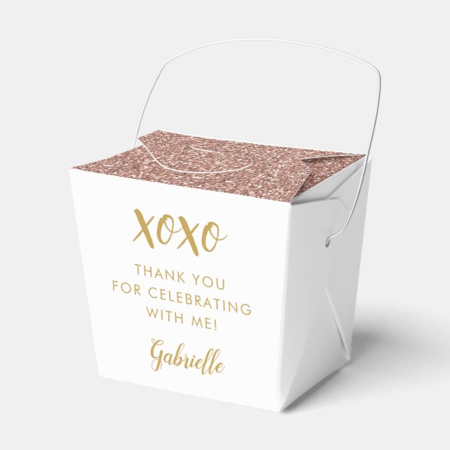 Ballotins Parties scintillant rose rose or XOXO Mini Takepar (Verso)