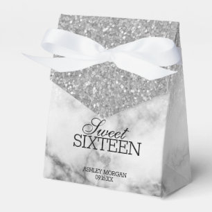 Ballotins Parties scintillant Silvery Faux/Marble Sweet 16