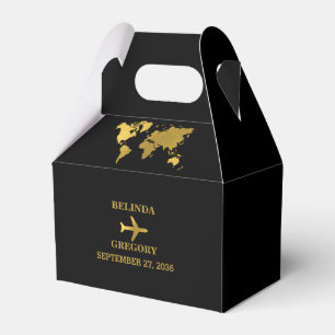 Ballotins Passeport de mariage de destination Monde Noir Or