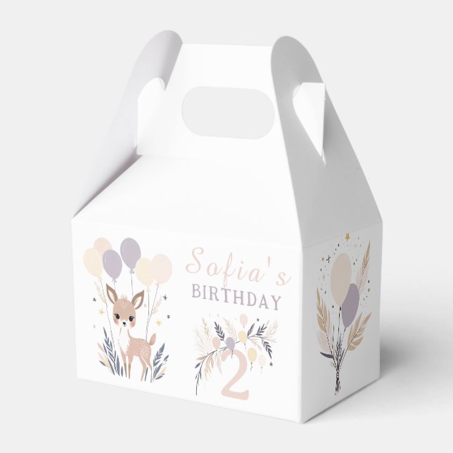 Ballotins Pastel Boho Fawn et Ballons Anniversaire (Verso)