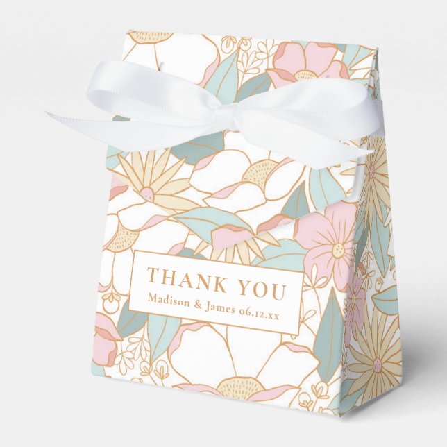 Ballotins Pastel Boho Motif Floral Fête des mariées (Verso)