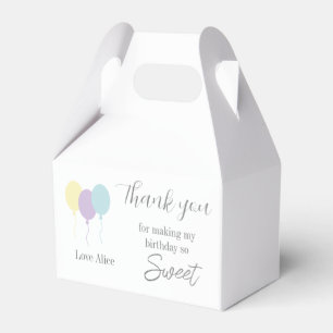 Ballotins Pastel minty ballons lilas 1er anniversaire Merci