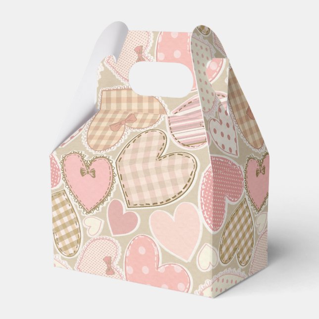 Ballotins Pastel Pink Craft Textile Hearts Motif (Verso)