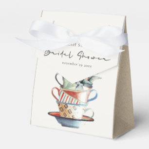 Ballotins Pastel tasses empilées Floral Fête des mariées Tea