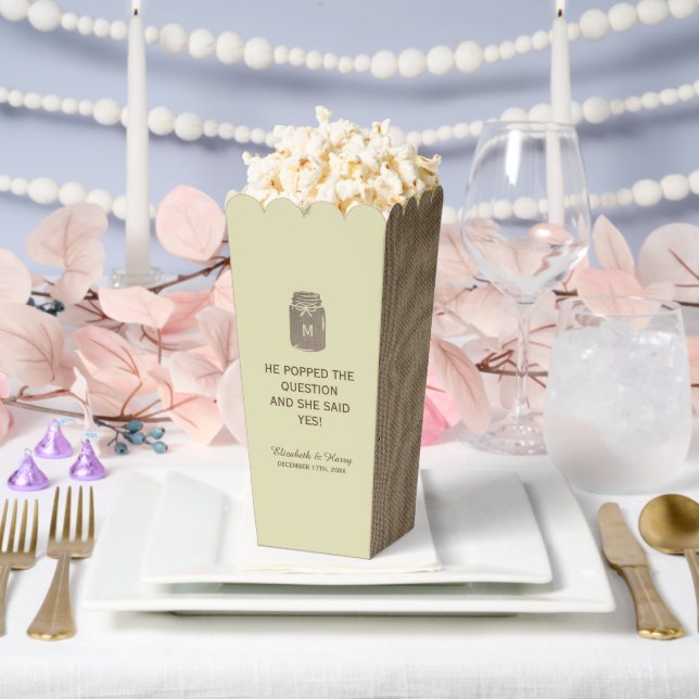 Ballotins Pays Burlap Mason Jar Mariage (Mariage)