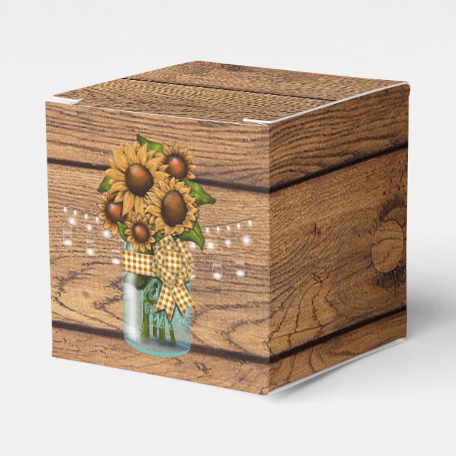 Ballotins Pays Russe Mason Jar avec tournesol (Verso)