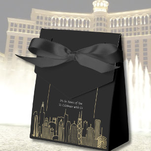 Ballotins Paysage urbain de Las Vegas Mariage élégant Noir O