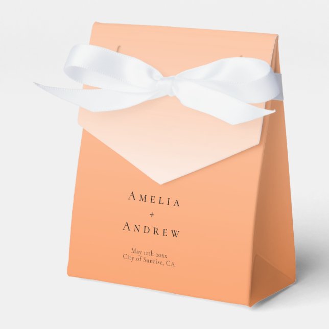 Ballotins Peach Orange Fuzz Élégant Mariage moderne (Verso)