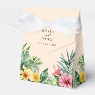 Ballotins Peach Watercolor Mariage floral tropical