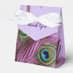 Ballotins Peacock Plumes Merci Fête Favor Box