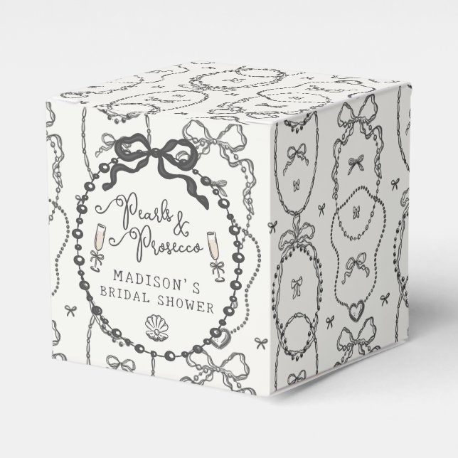 Ballotins Pearl & Prosecco Black Coquette Bow Anniversaire (Verso)