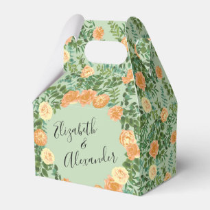 Ballotins Pêche et vert clair pivoine et Rose Floral Mariage