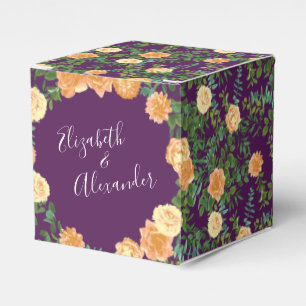 Ballotins Pêcher Mariage violet Roses floraux