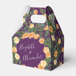 Ballotins Pêcher Mariage violet Roses floraux