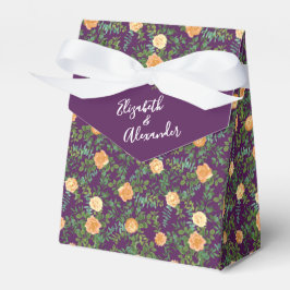 Ballotins Pêcher Mariage violet Roses floraux