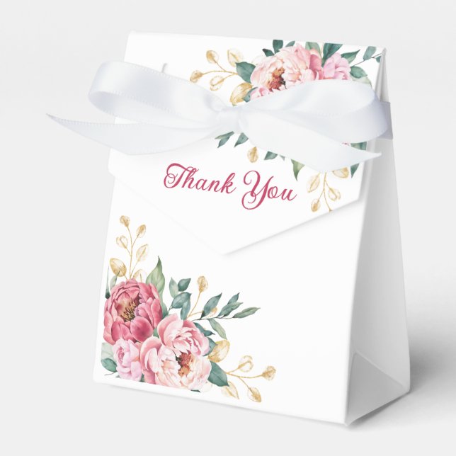 Ballotins Peine rose rouge feuille d'or vert Anniversaire (Verso)