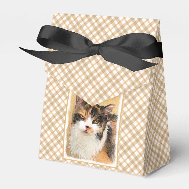 Ballotins Peinture de chat Calico - Cute Original Cat Art (Verso)