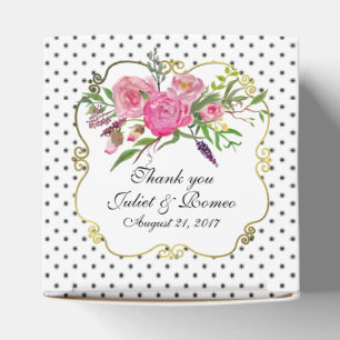Ballotins Peonies et points Mariage Favor boîte cadeau