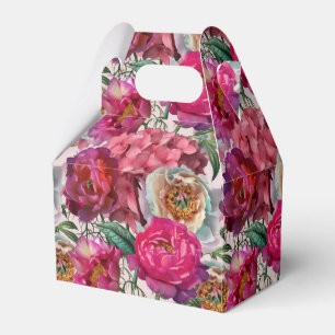 Ballotins Peonies roses rouges et fleurs d'Hydrangée