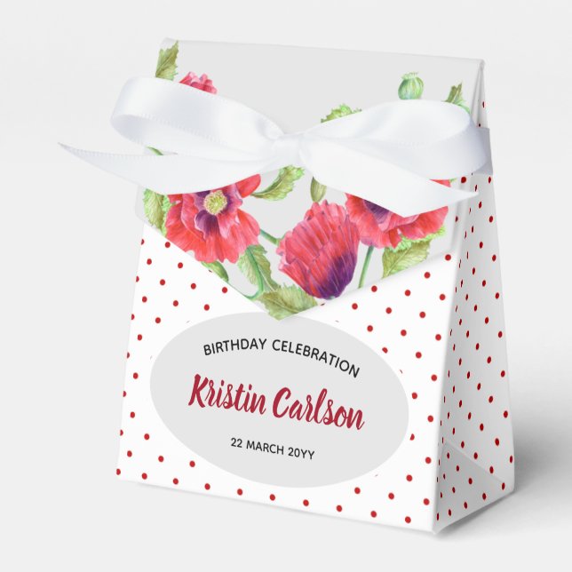 Ballotins Pépites rouges couleur aquarelle avec Pois blancs  (Verso)