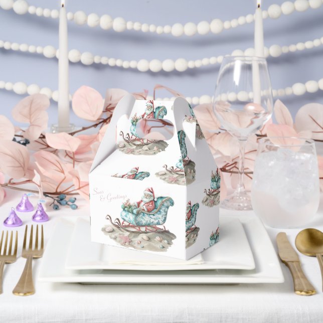 Ballotins Père Noël's Chinoiserie Sleigh sur la plage blanc (Mariage)