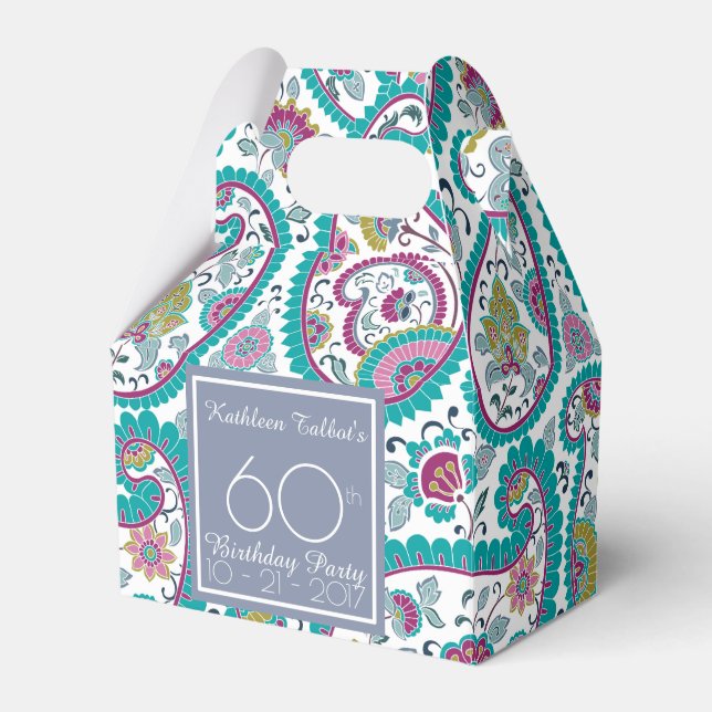 Ballotins Persian Boteh Paisley 60e anniversaire Merci F B (Verso)
