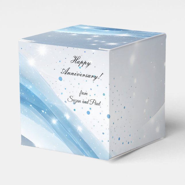 Ballotins Personalized Blue Anniversary Gift Box  (Verso)